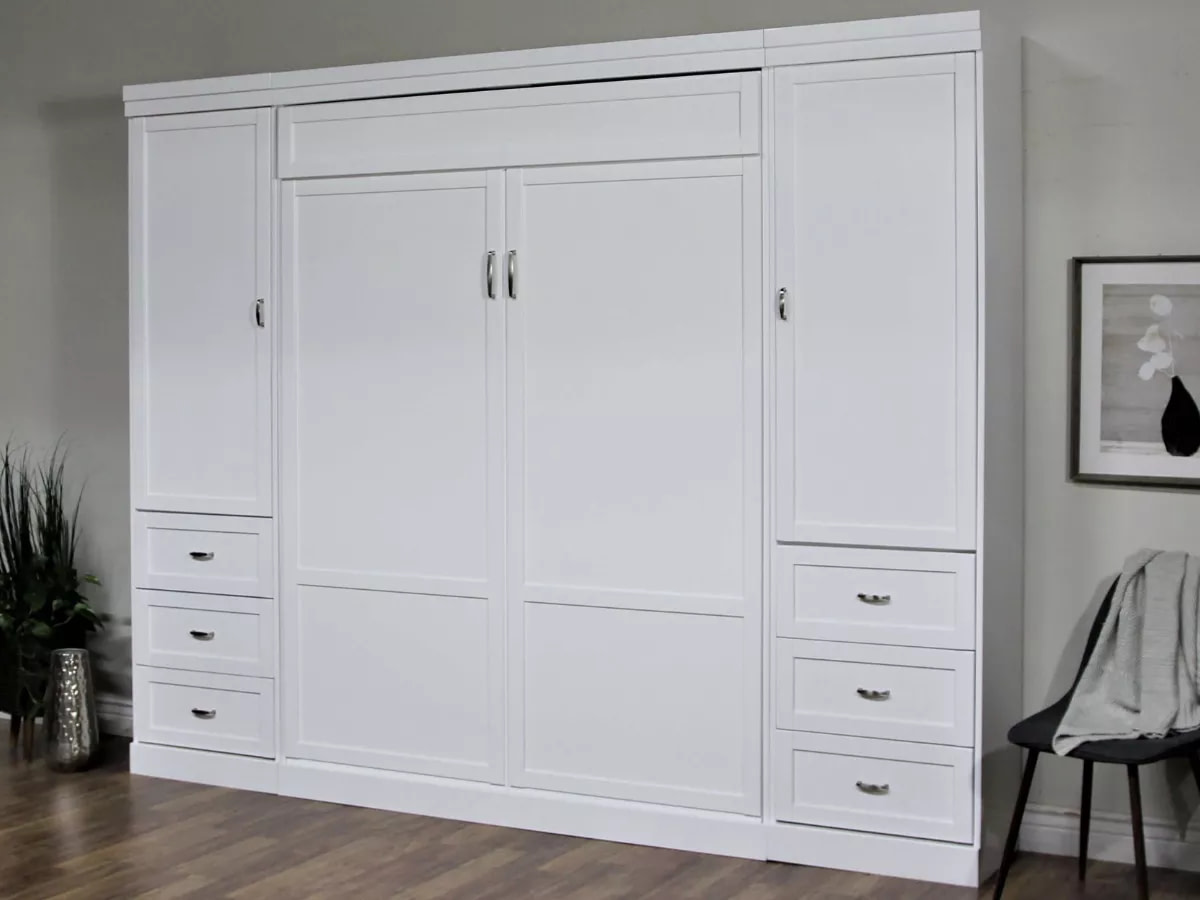 Vertical Ryland Wallbed available as a table murphy bed or standard queen or full size murphy bed