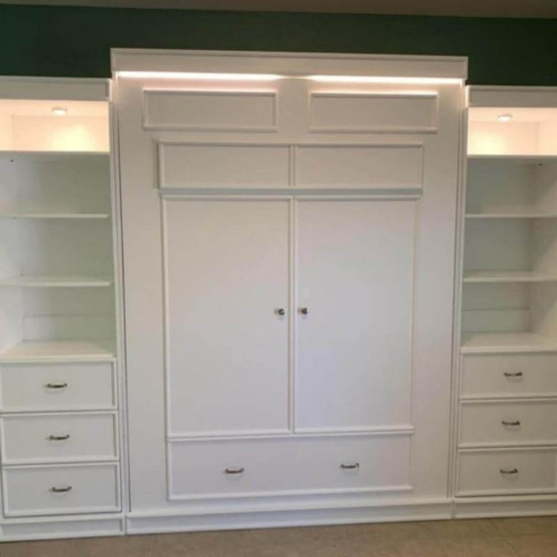 Twin Murphy Bed's Full Size Murphy Bed Queen Size murphy bed with or without piers in white paint